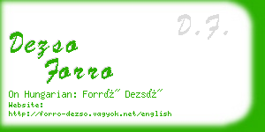 dezso forro business card